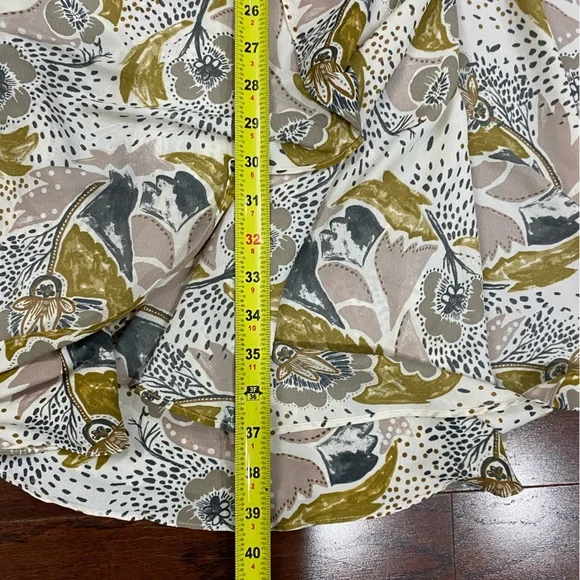 Free People / Pebble Crepe Maxi Skirt / Boho Floral Thigh High Slit Sz 2 - Picture 9 of 11